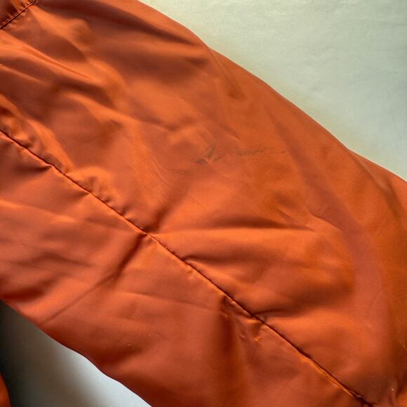 Surlansive Burnt Orange Down Puffer Coat w/ Fur Trim Hood Size 36 Small - Picture 15 of 16